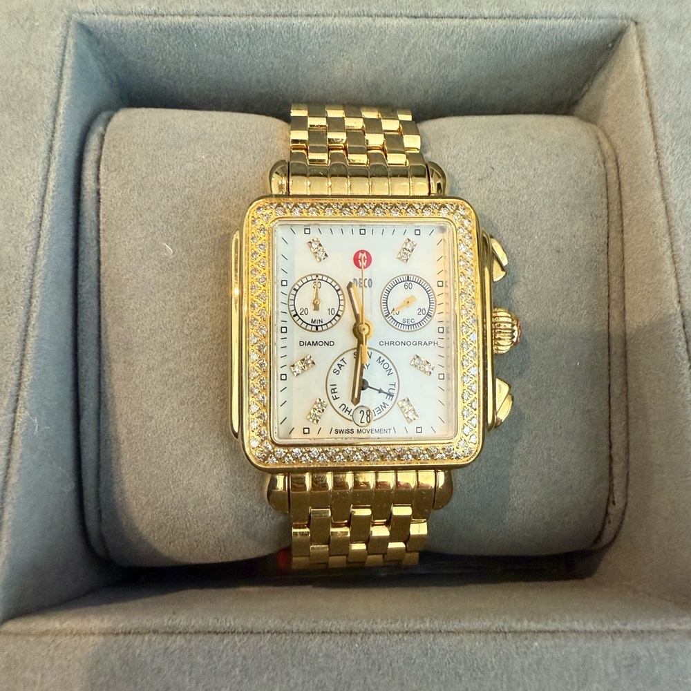 Michele 18K Yellow Gold with Diamonds Art Deco